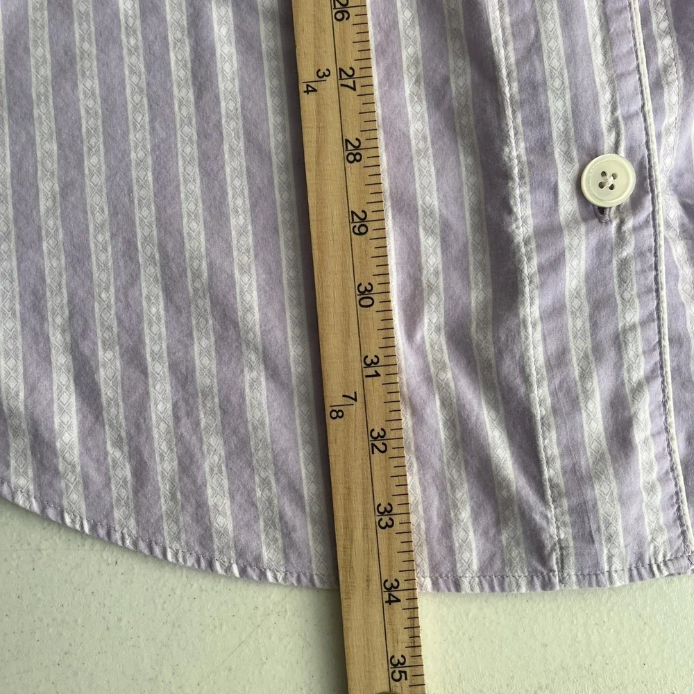 Lauren Ralph Lauren Purple White Striped Pajama Top Medium Preppy Loungewear